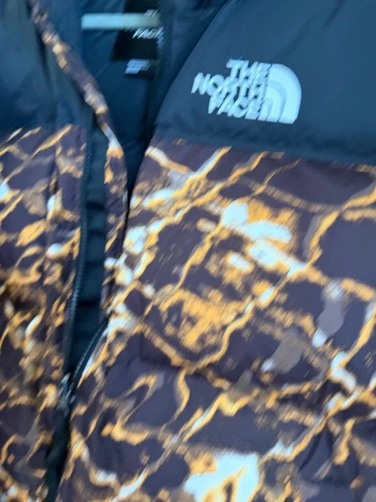 The North Face Black & Brown Patterned Puffer Jacket - Picture 7 of 9